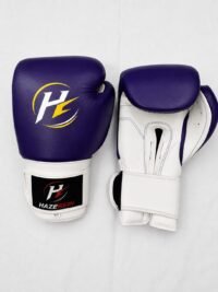 Hazerein purple and white pro training boxing gloves