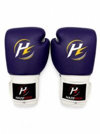 Hazerein purple and white pro training boxing gloves